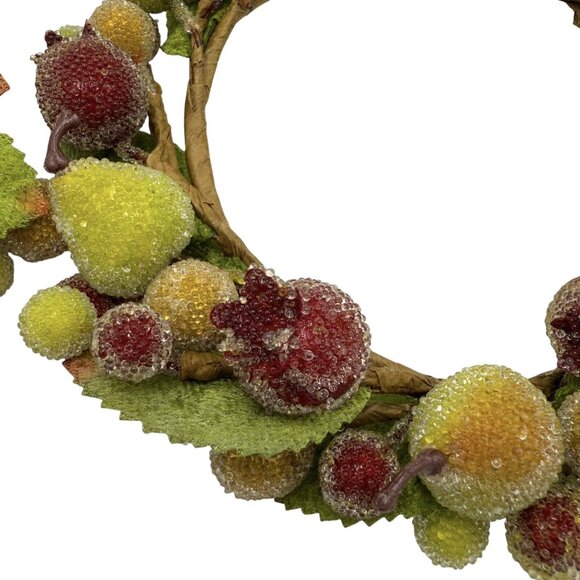 3 Valerie Parr Hill Sugared Fruit Pear Pomegranate Pillar Candle Rings Fall Lot - Picture 6 of 10